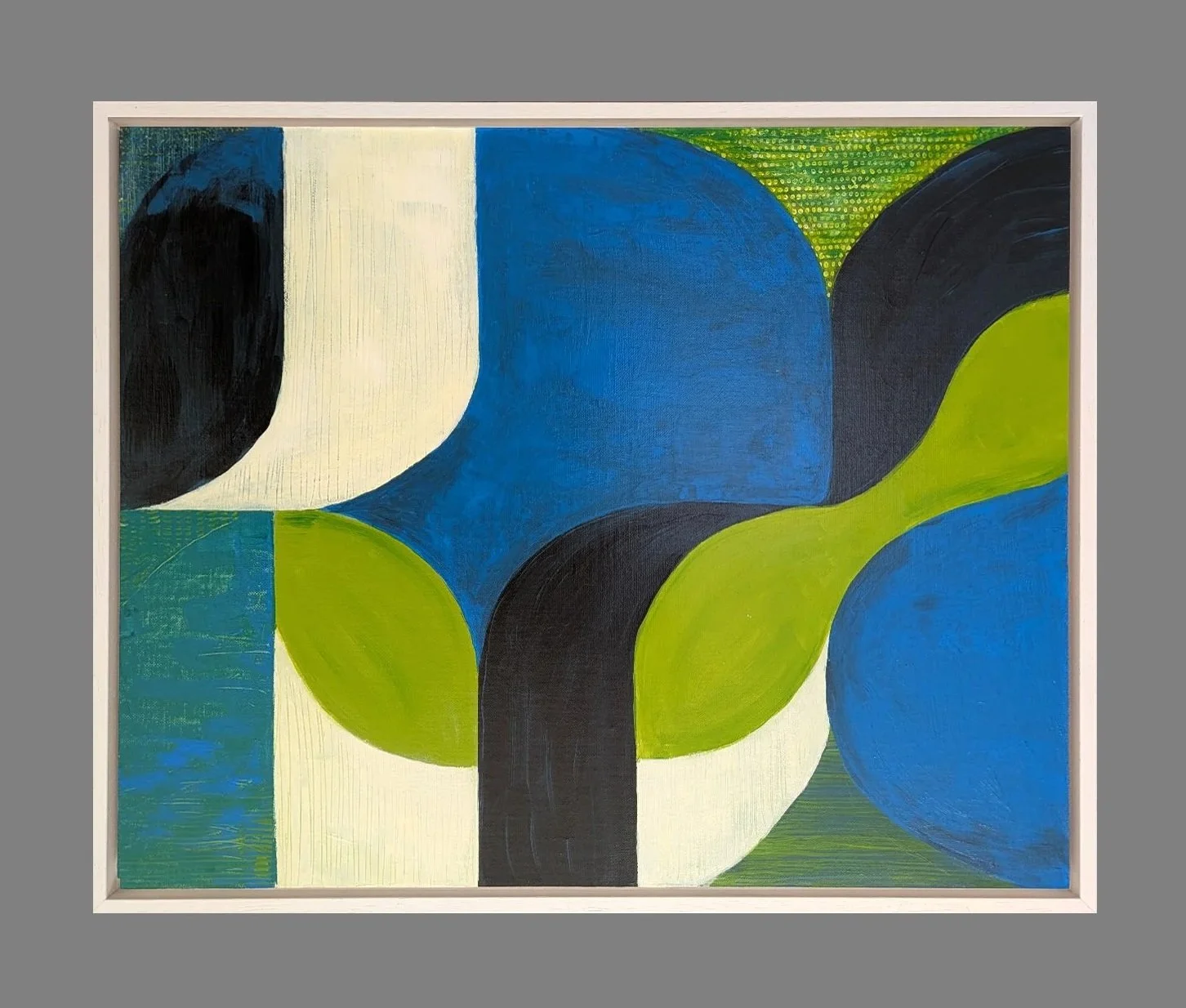 IN DEEP BLUE  43 x 53cm acrylic by Jo Angell