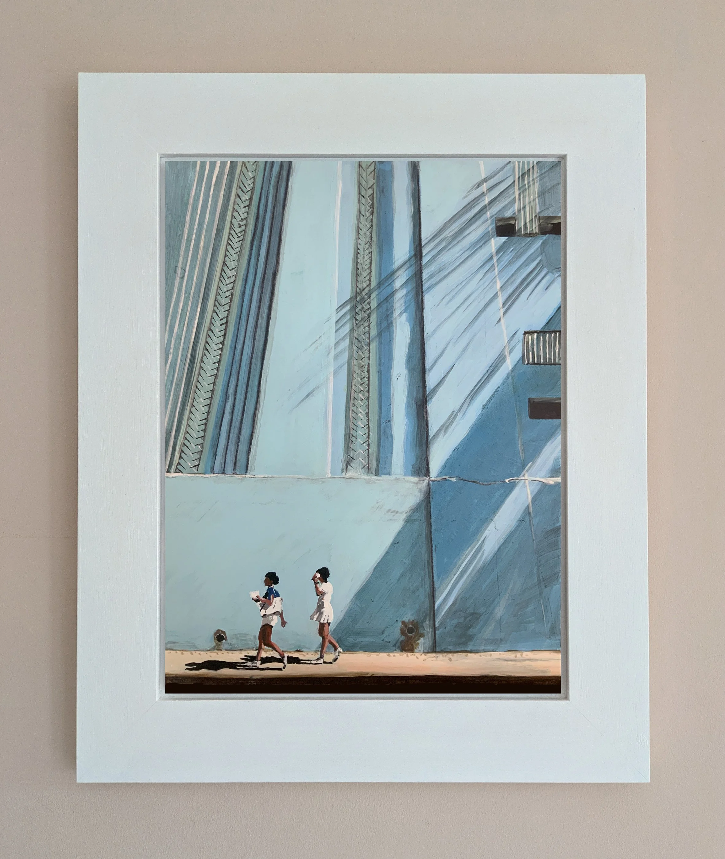 BLUE WALL IN HAVANA  40 x 50cm framed  Acrylic by Jo Angell *SOLD