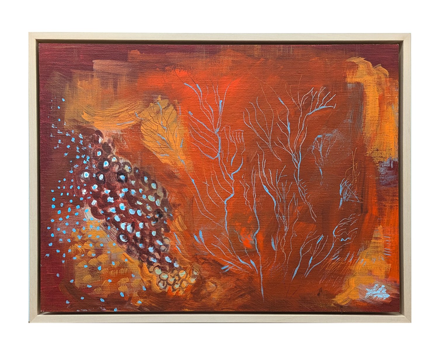 BLUE BRANCHES  33 x 43cm Acrylic  By Jo Angell