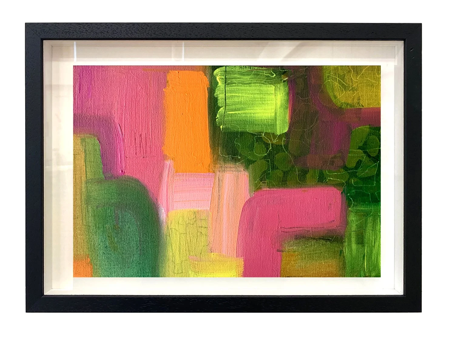 PIGMENT Acrylic on board.   Frame with glass. 27 x 37cm .  