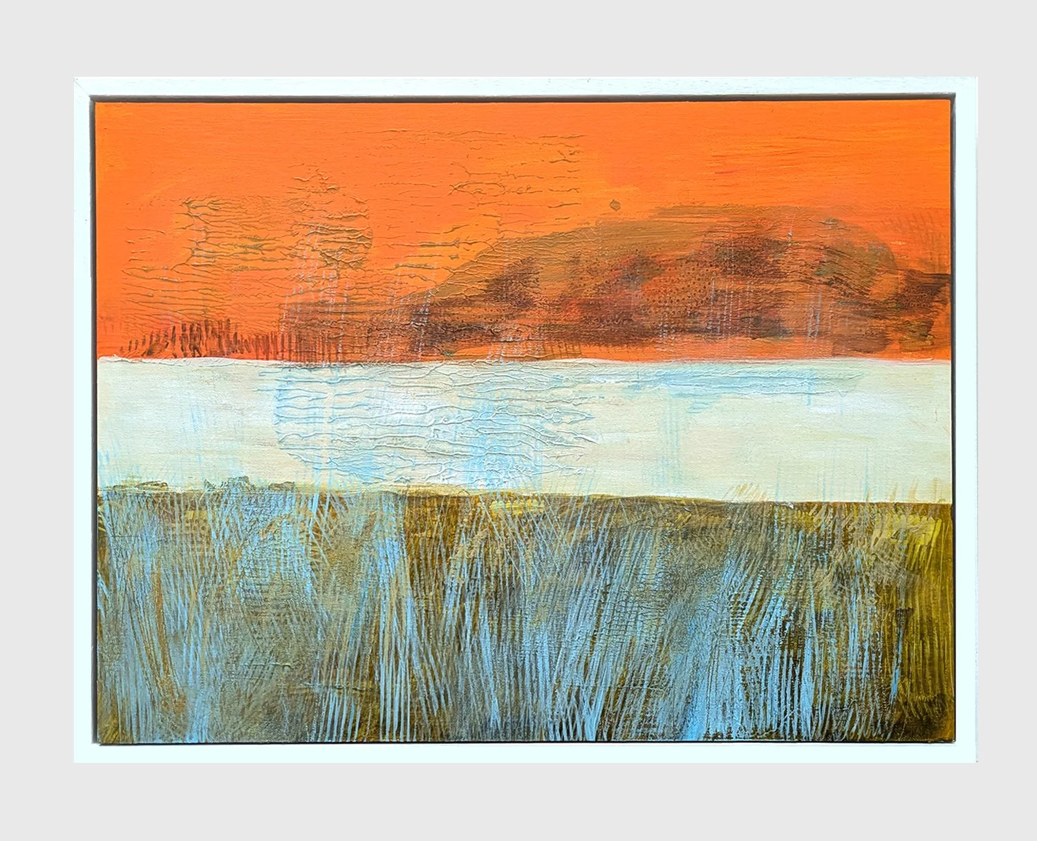 SILVER WATERFRONT  33 x 43cm Acrylic by Jo Angell
