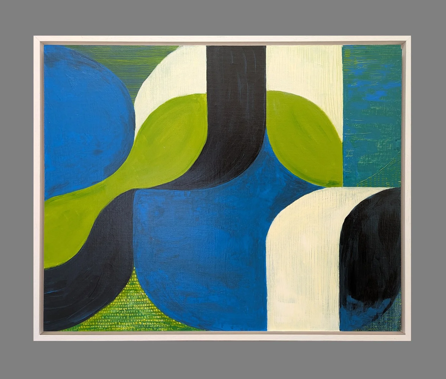 IN DEEP BLUE  43 x 53cm acrylic by Jo Angell