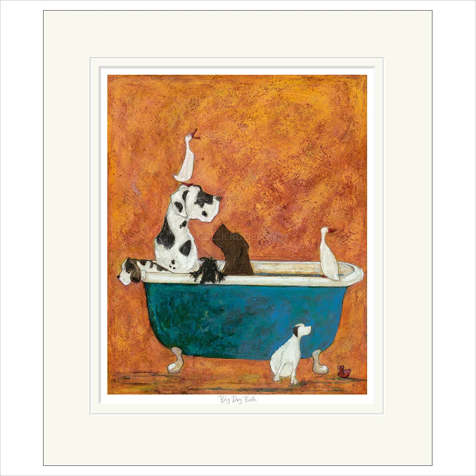 Sam Toft limited edition print big dog bath at abingdon gallery