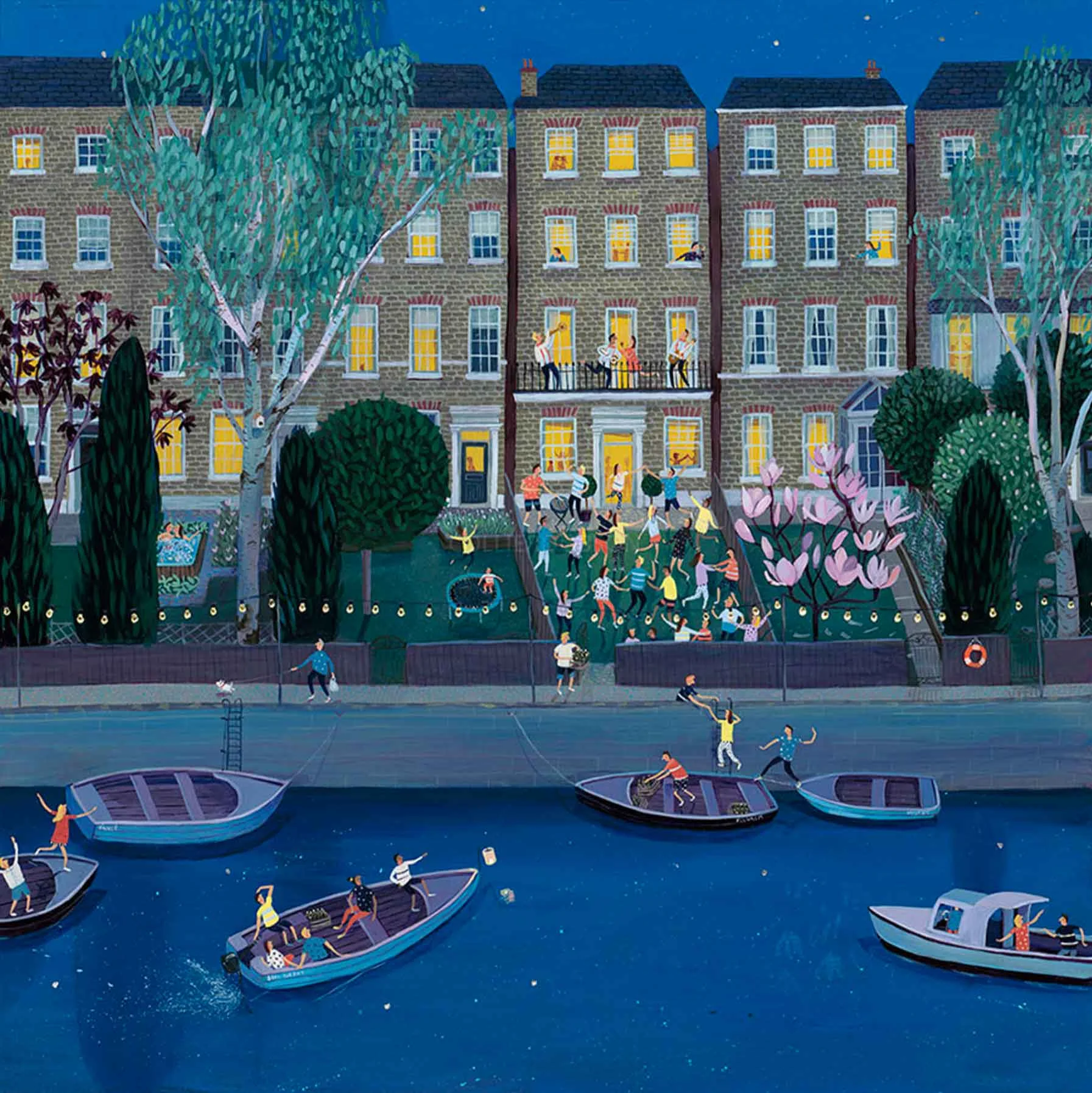 Jenni Murphy limited edition print Party in the Terrace Abingdon Gallery