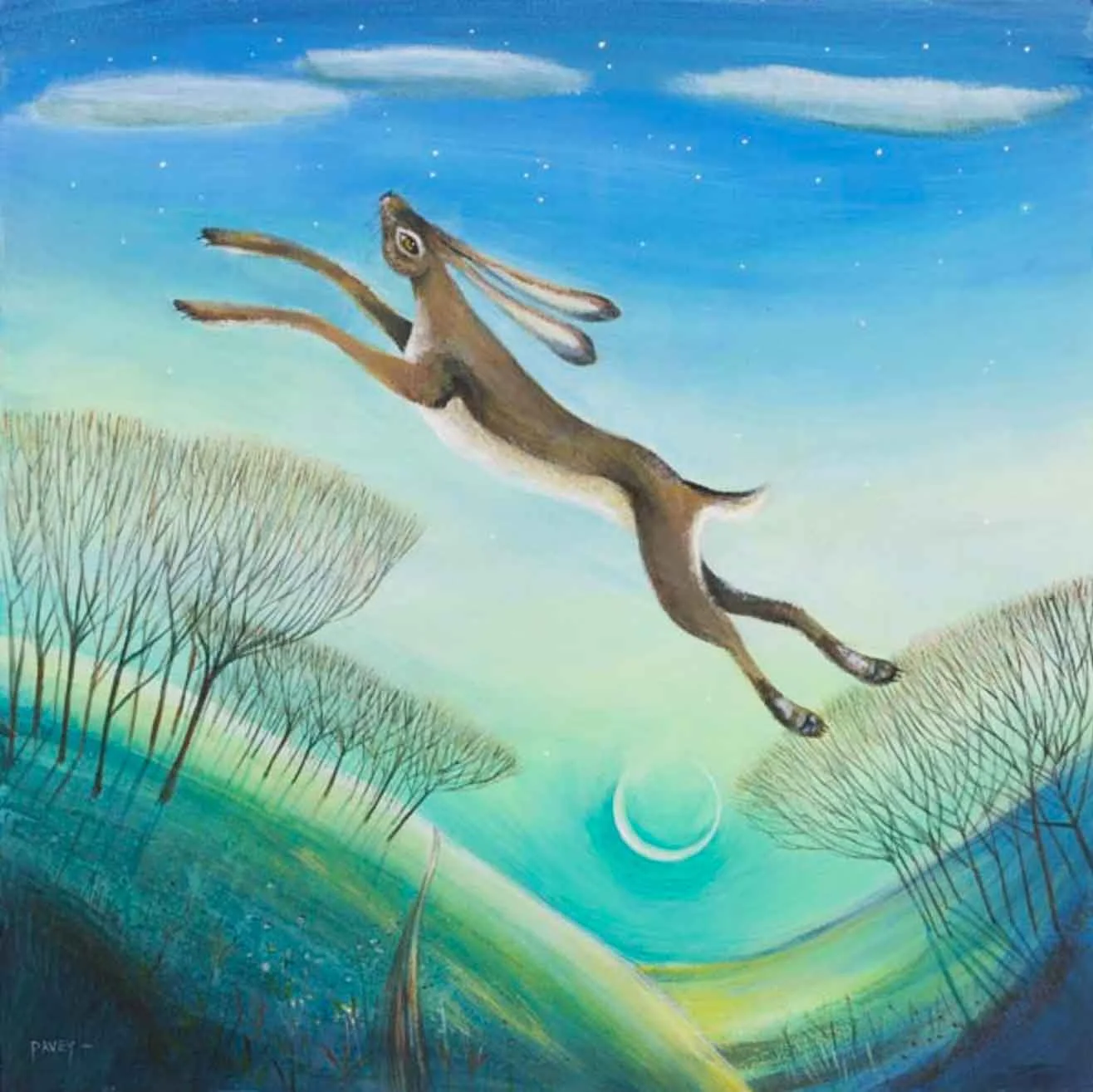 Carolyn Pavey Limited Edition Print Over the Moon Abingdon Gallery