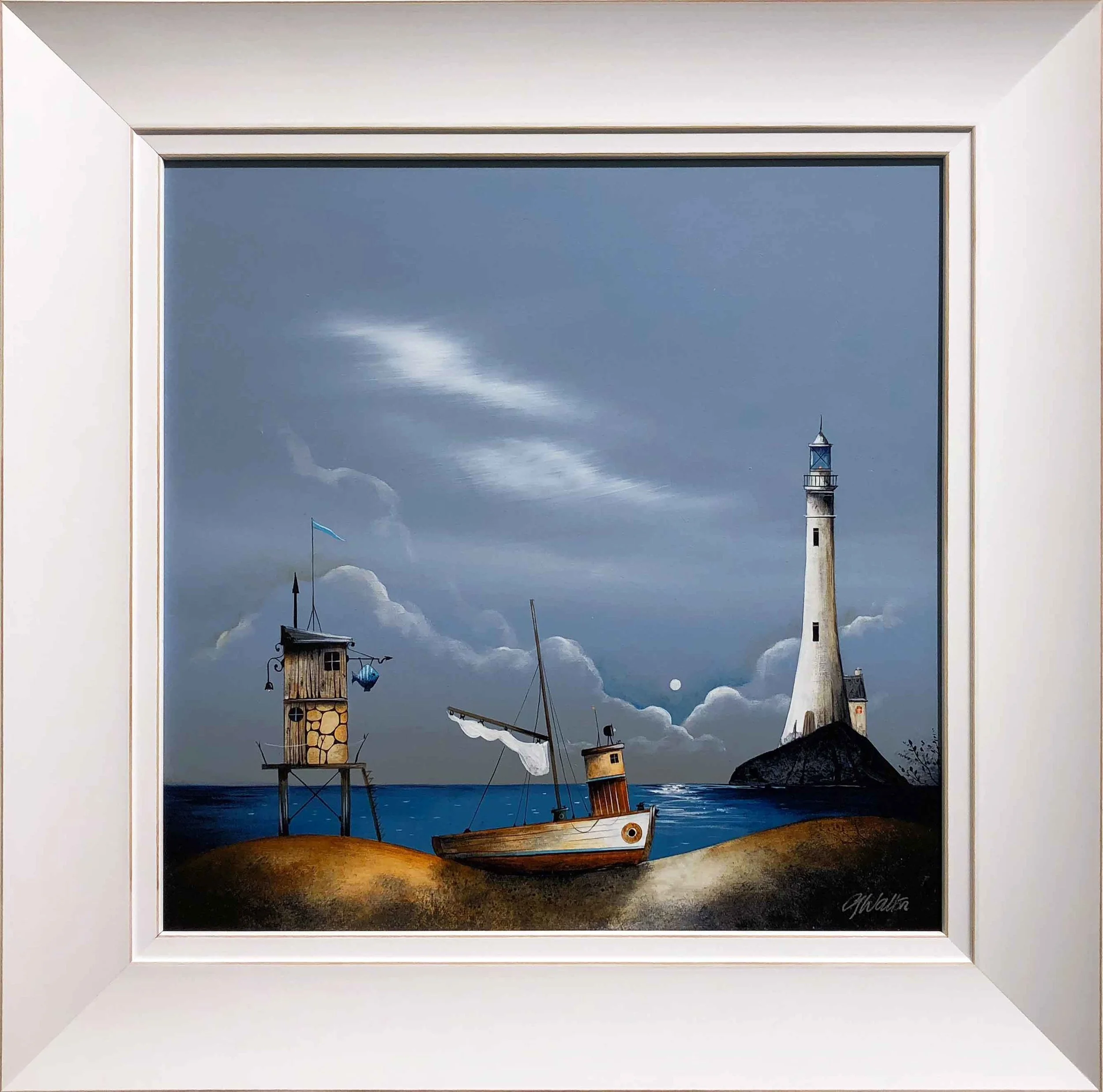 Gary Walton original painting boats at abingdon gallery