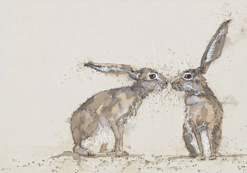 Bev Davies Jack and Jill Limited Edition Print Hares Abingdon Gallery