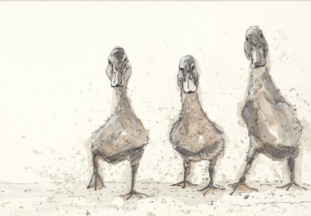 Bev Davies On the Run Ducks Limited Edition Print Abingdon Gallery