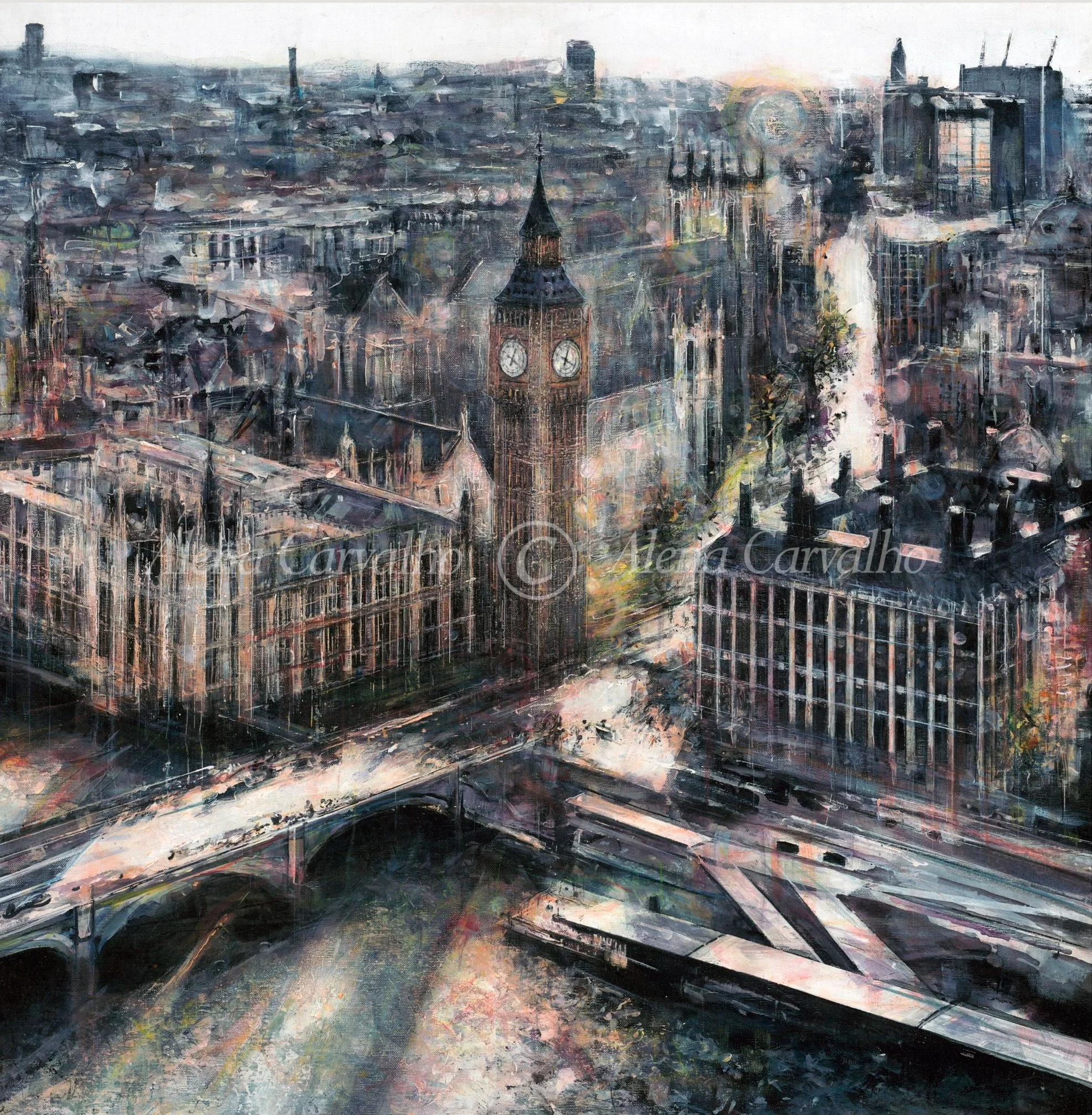 Alena Carvalho westminster from the london eye limited edition print abingdon gallery