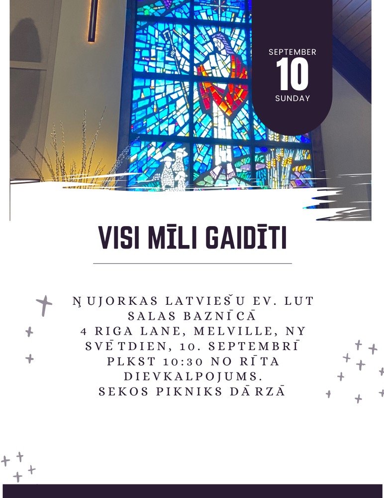 Dievkalpojums, Salas baznīcā (seko pikniks) // Church services, Long Island, māc. Saliņš