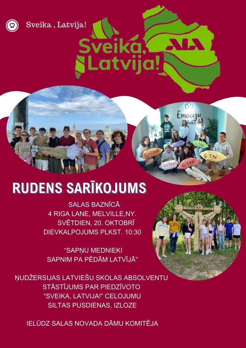 Dievkalpojums un rudens sarīkojums, Salas baznīcā// Church services, Long Island, māc. Saivars