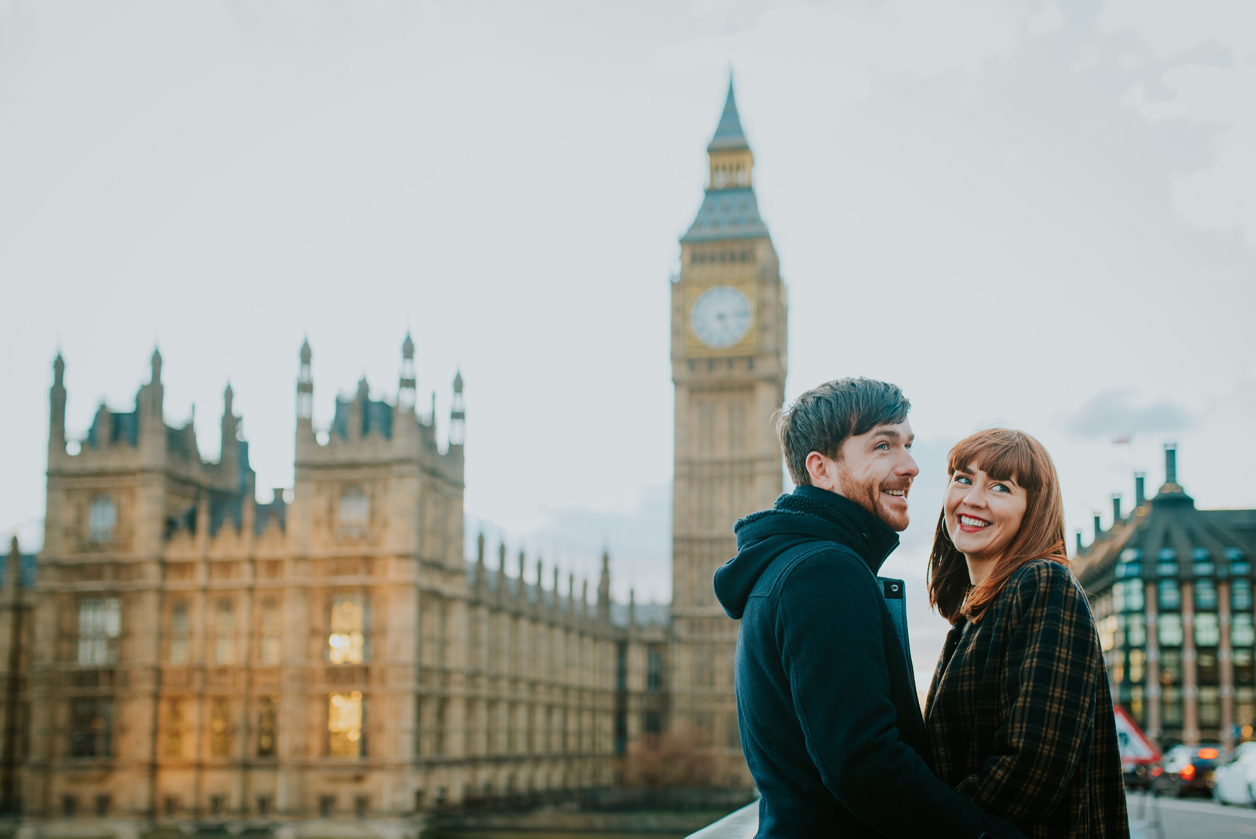 Couple in love in front of Big Ben London