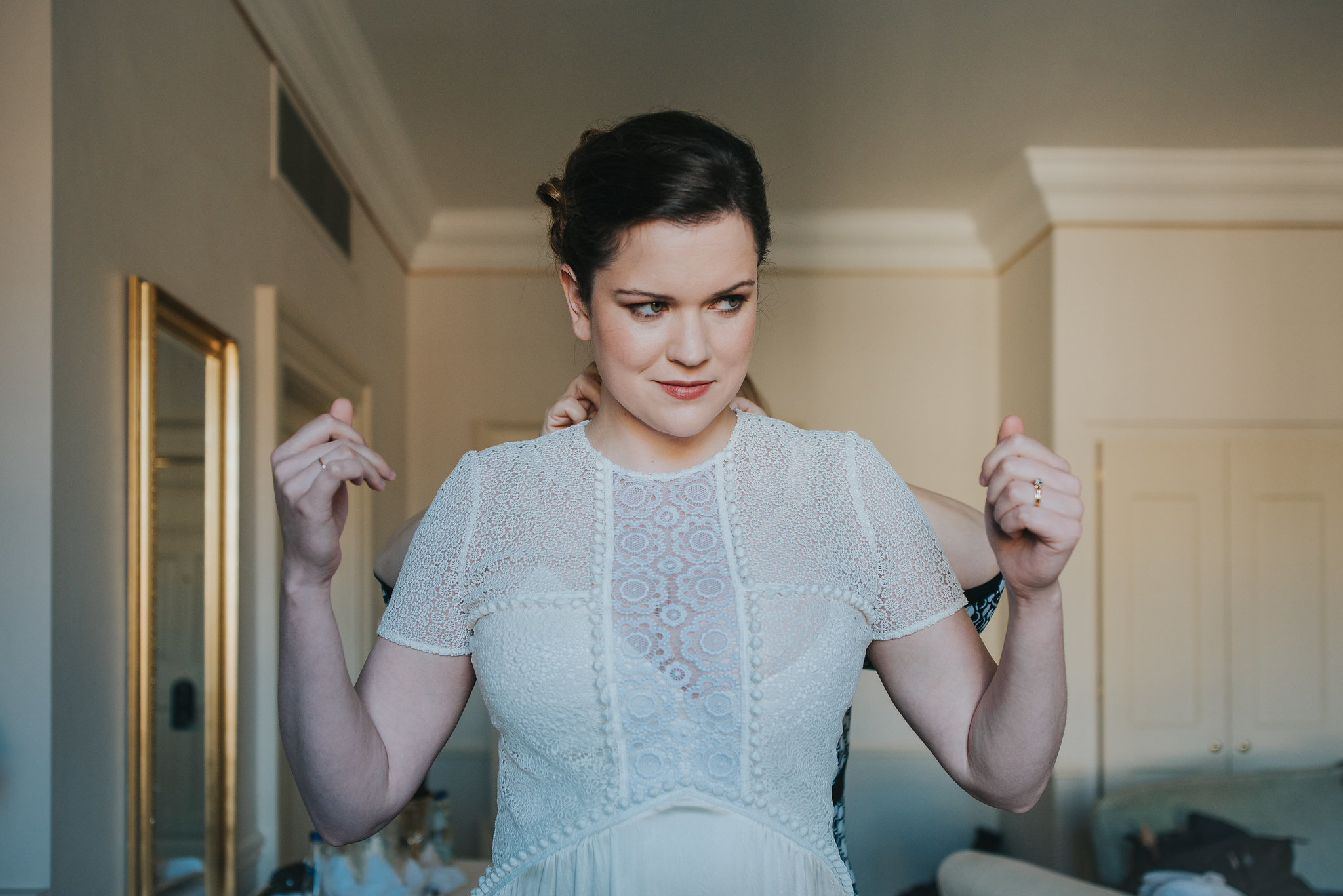 Wedding photography of bride getting ready