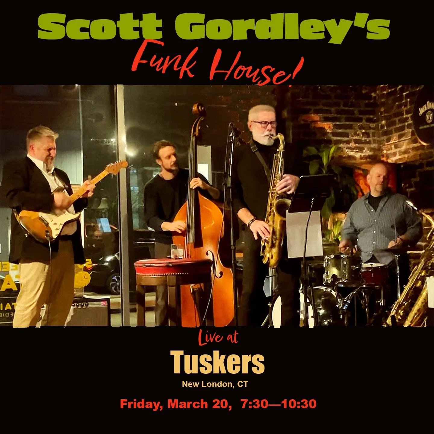 Funk House playing a great gig at Tuskers in New London, CT Saturday night&mdash; laying down the FUNK all night long!