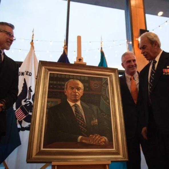 Attending the unveiling of Admiral Merle Smith&rsquo;s official United States Coast Guard portrait. It was a great honor to be selected to paint his portrait.
