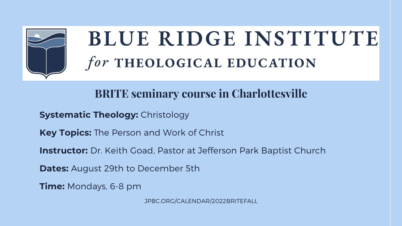 BRITE Seminary Course: Christology