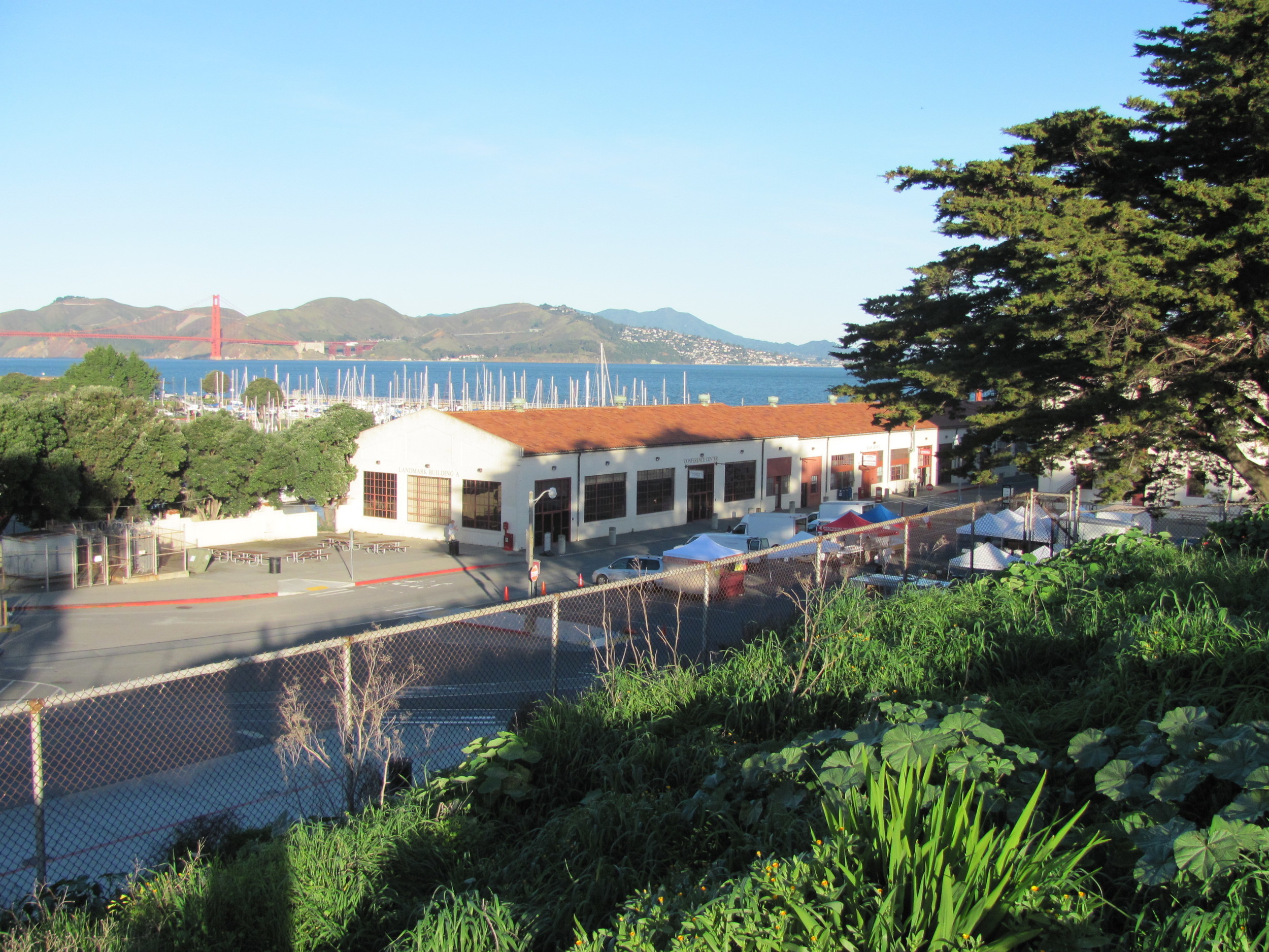 View from Fort Mason Center Farmers' Market of the Golden Gate