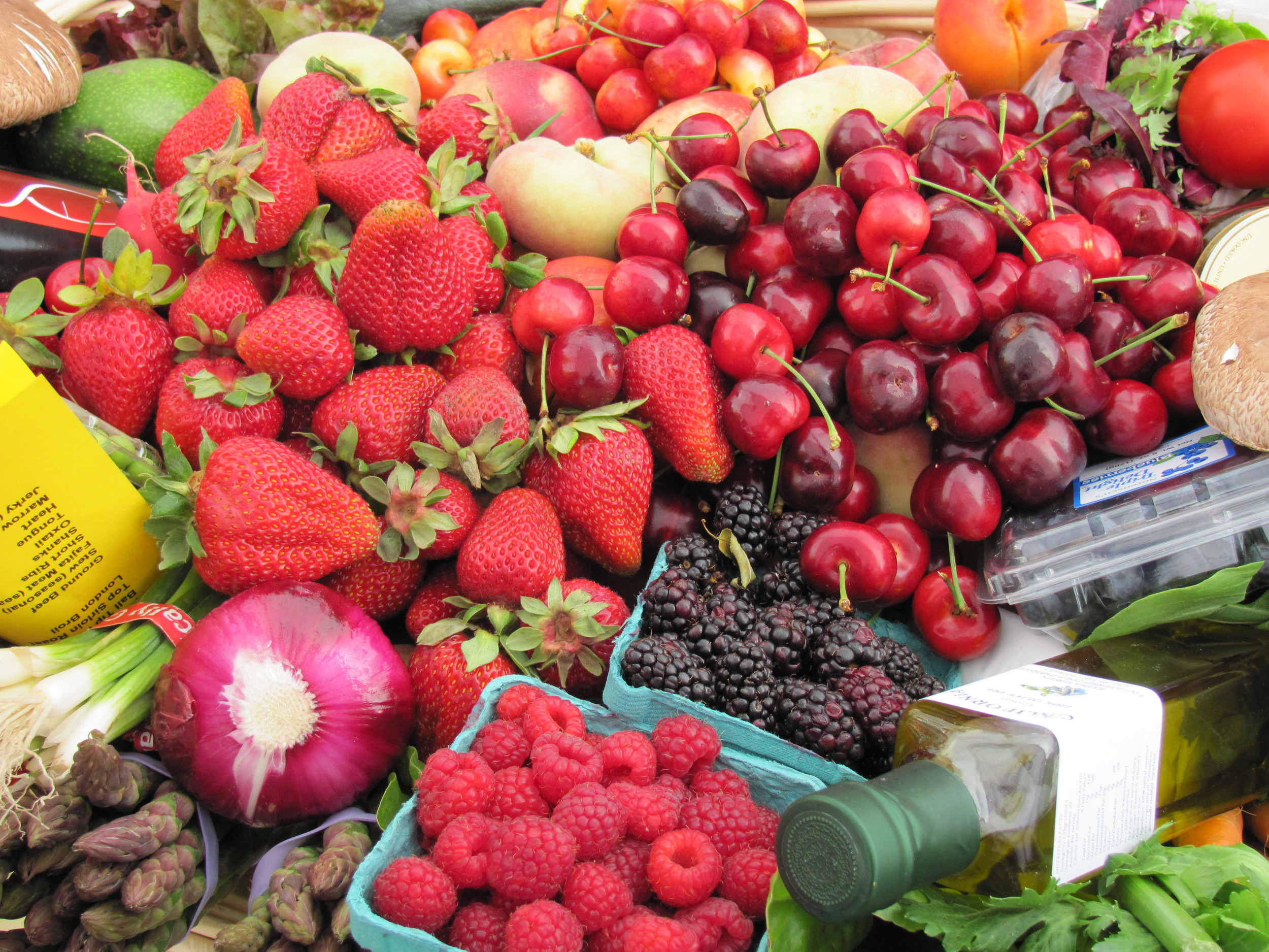 Seasonal fruits and vegetables at Fort Mason Center Farmers' Market