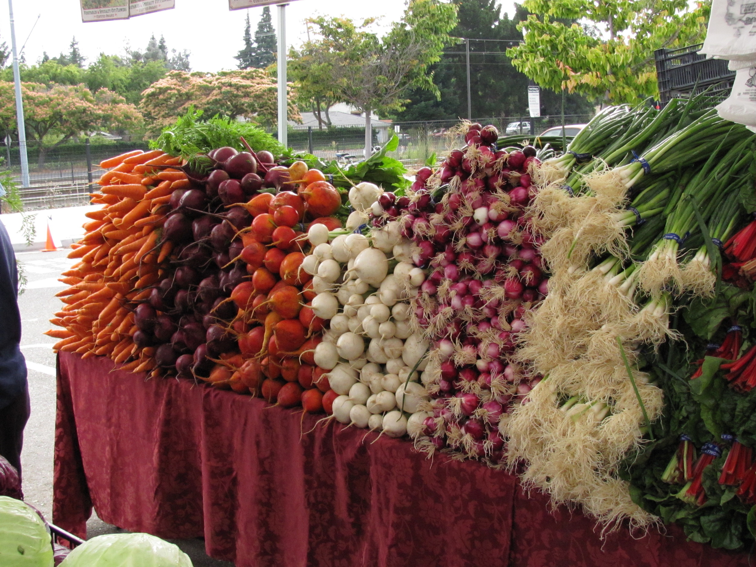 Local root vegetables at Mountain View Farmers' Market