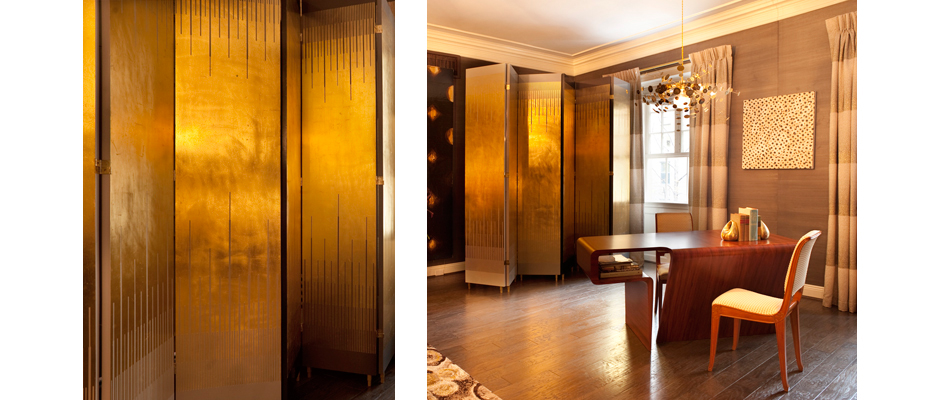 Avram Rusu, furniture designer gold leaf screens