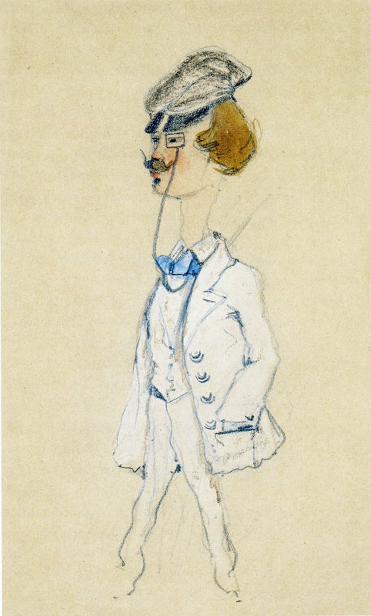 Monet, "Young man with a monocle", 1857