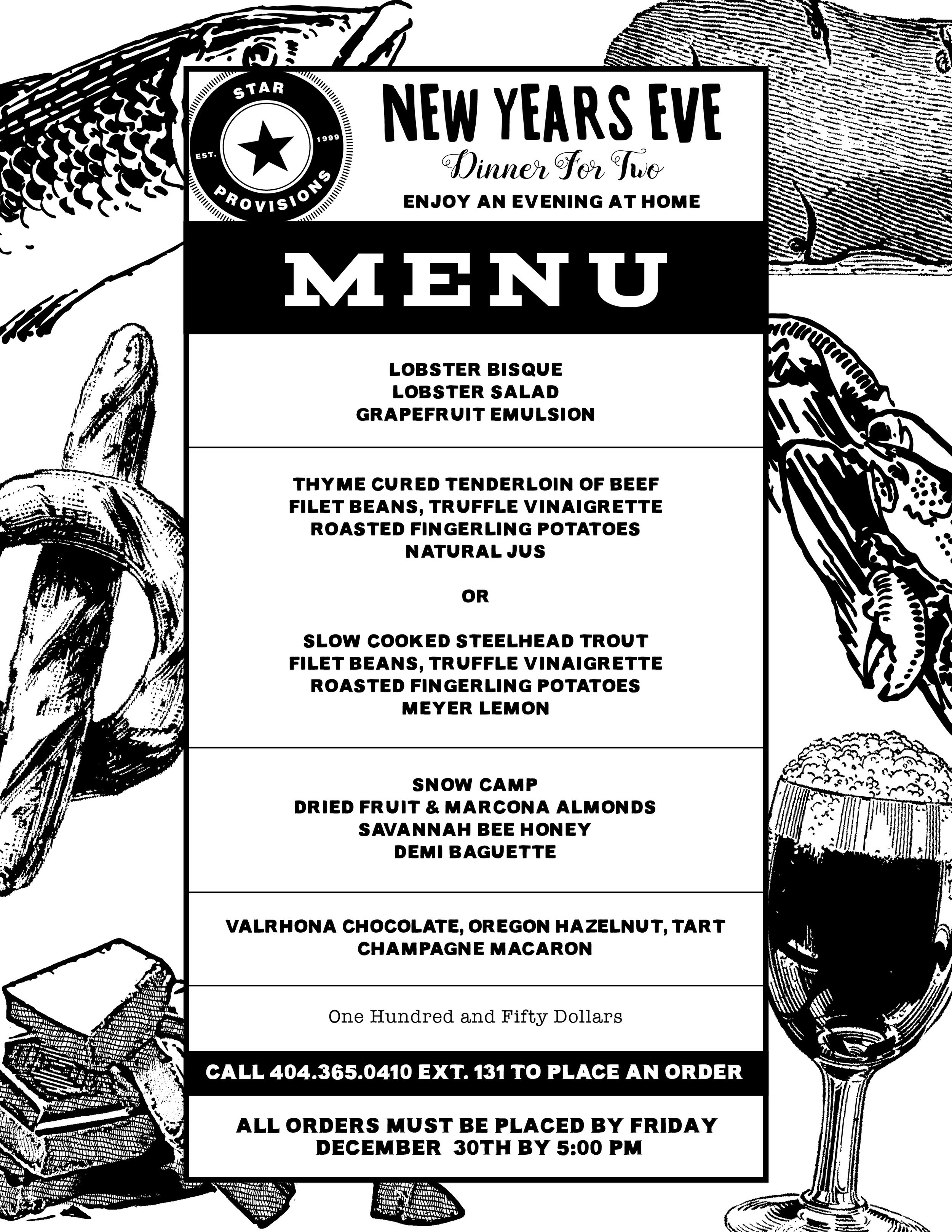 NYE Dinner for Two — Star Provisions