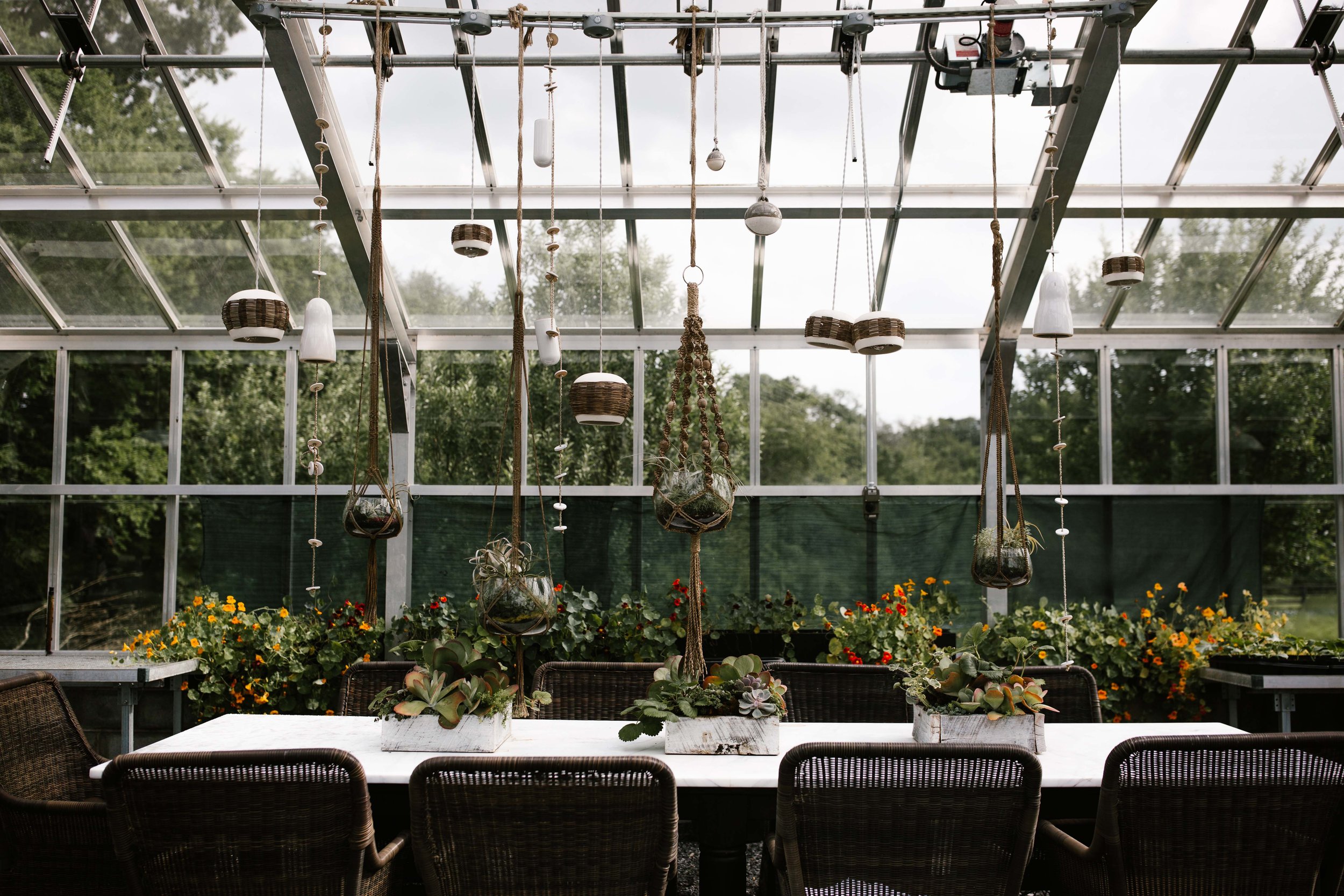 Greenhouse seating for eight