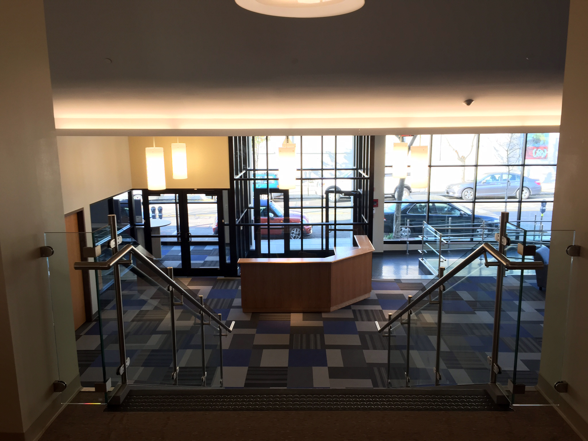 lobby stairs post-construction