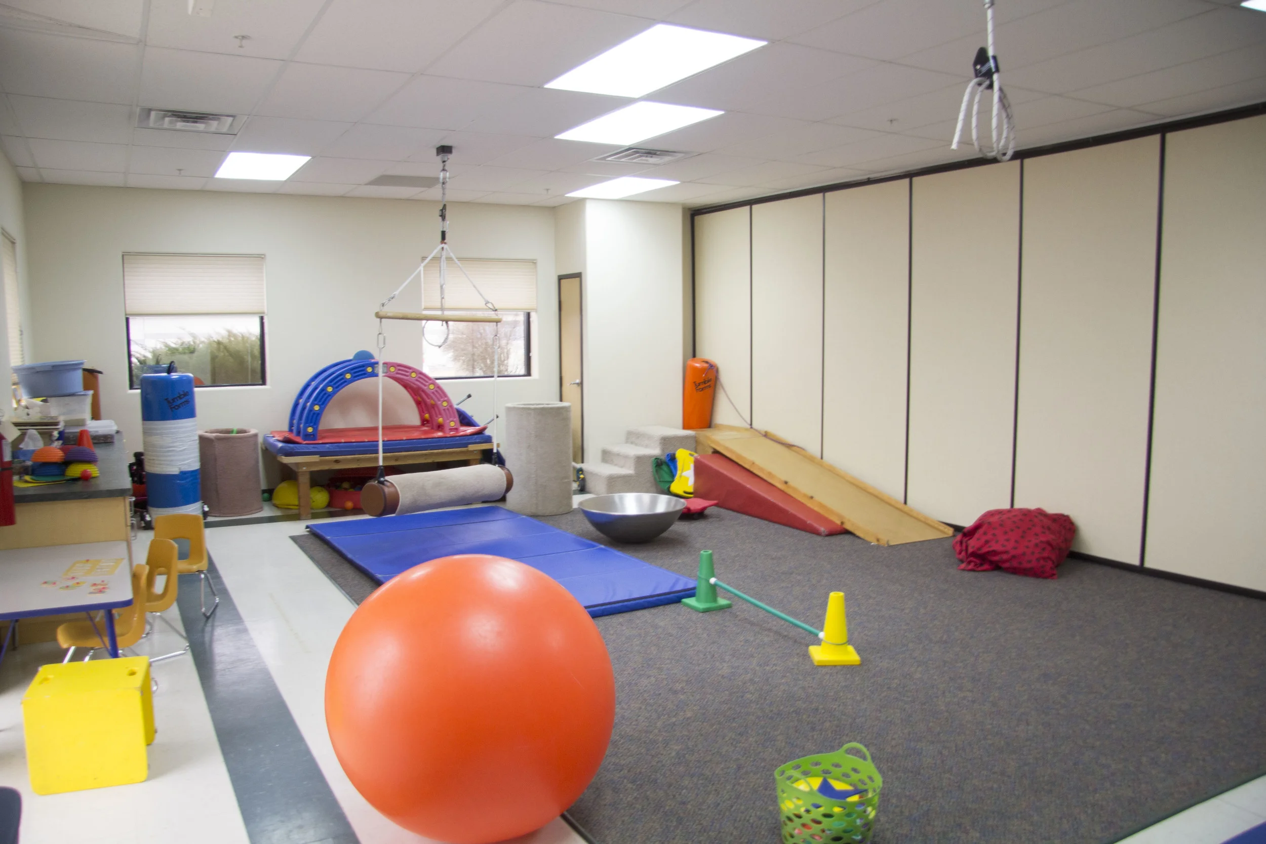 the tlc large therapy room and therapeutic equipment