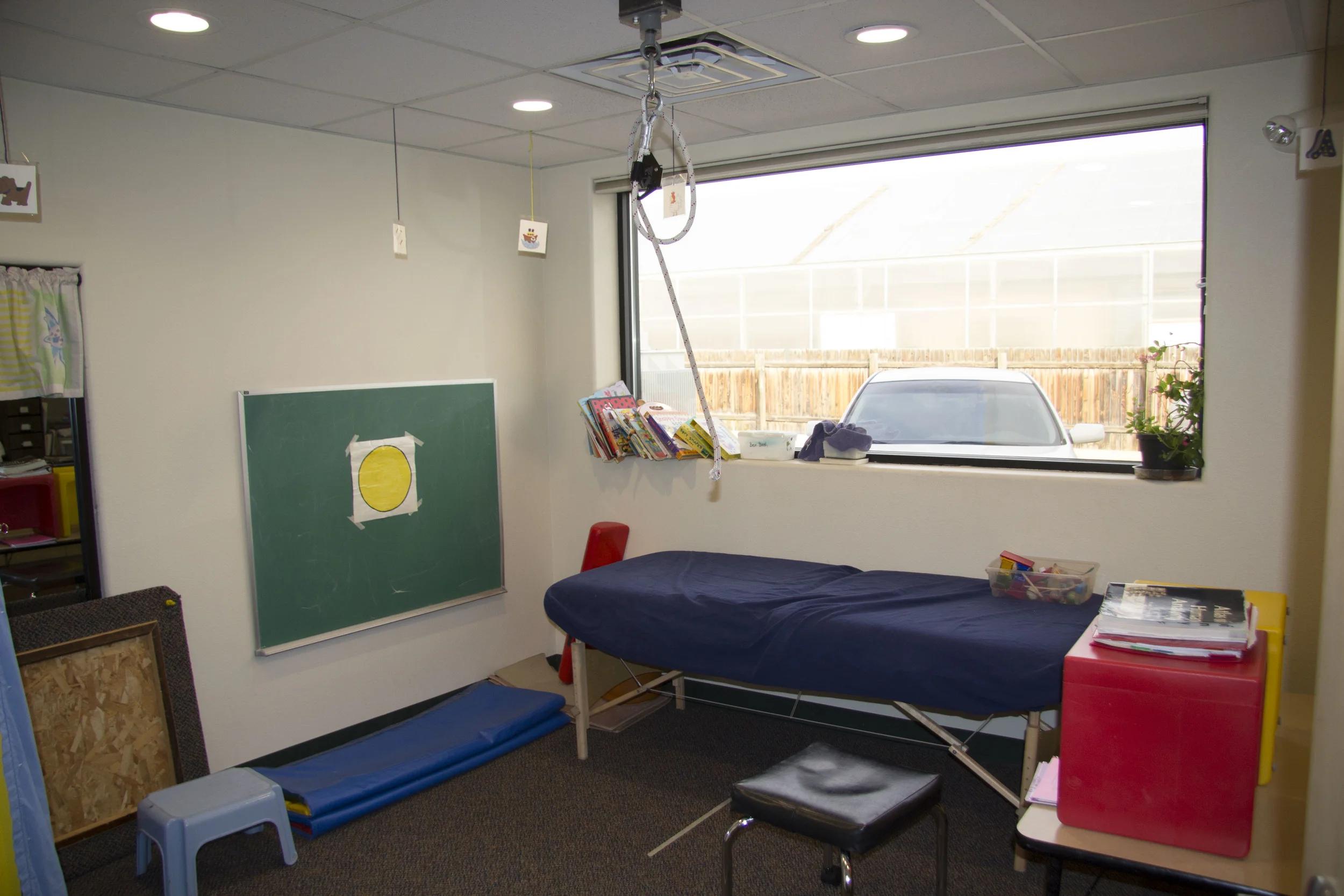 One of TLC's on-site pediatric therapy rooms, used for occupational, physical, and speech therapies