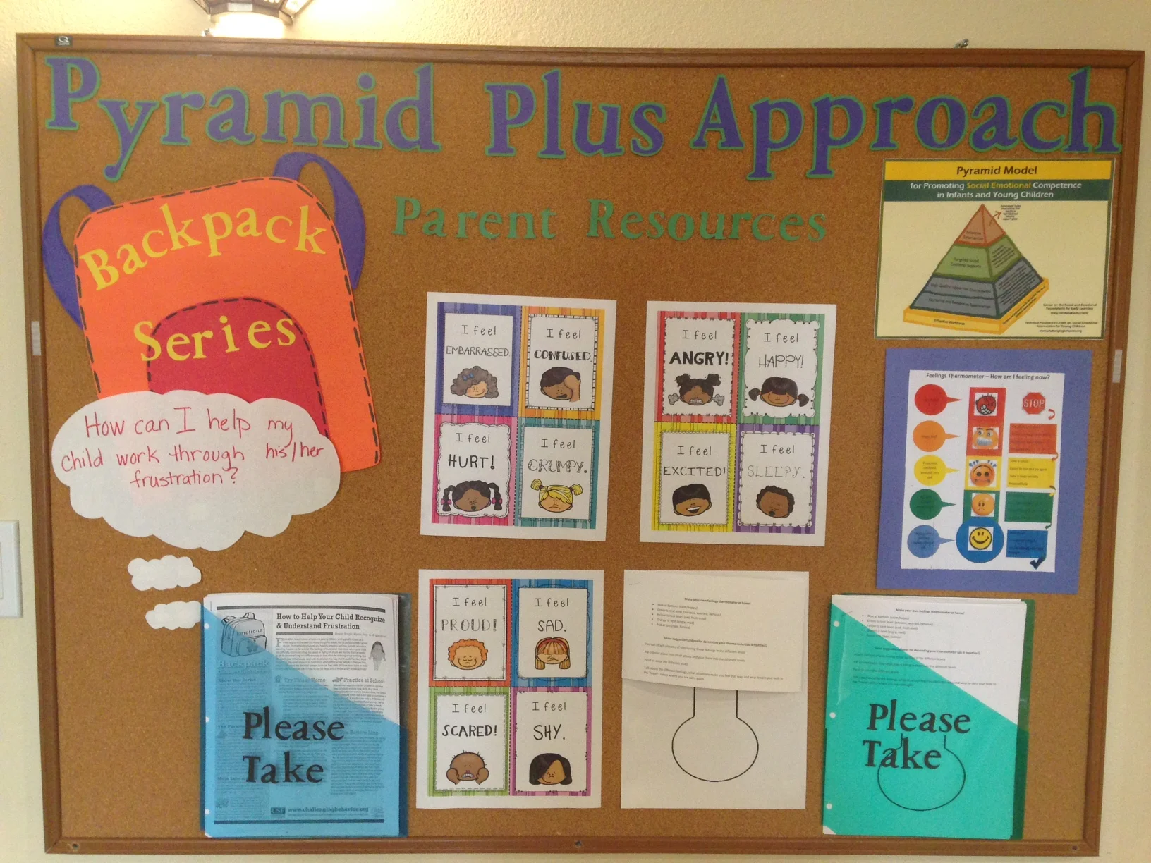 The Pyramid Plus board for parents at tlc. TLC uses pyramid plus to teach positive behavior development, including polite attention seeking