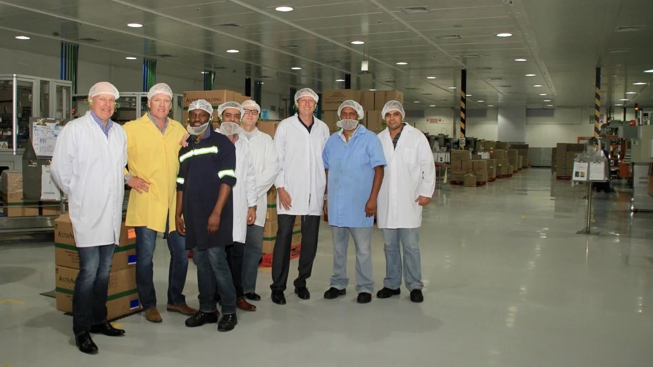 PHOTO: From left Robin Moore (CEO), Craig Schaffler (Technical Executive), Zamani Chonco (Technical Manager), Nawaaz Kalick (Group Procurement and Supply Executive), David Kelly (Financial Executive), Peter Berg (Project Manager), Anesh Mohanlall (Operations Manager), Tyrone Nadasen (Quality Manager).
