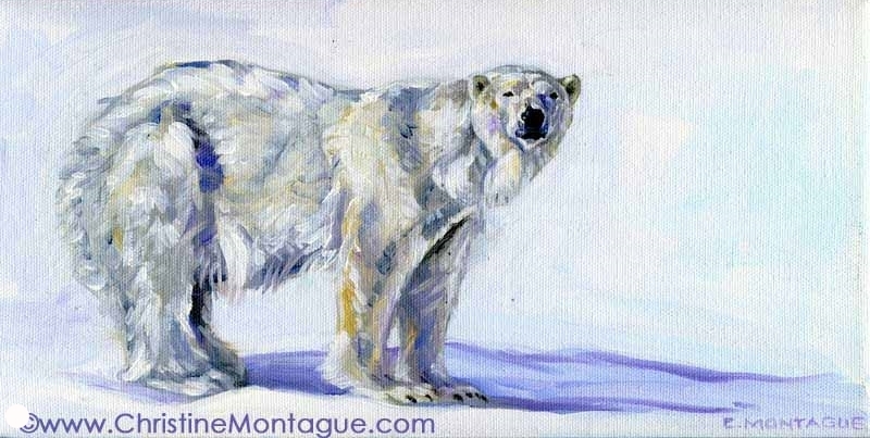 Sold. Polar Bear Painting- Intelligent Bear.