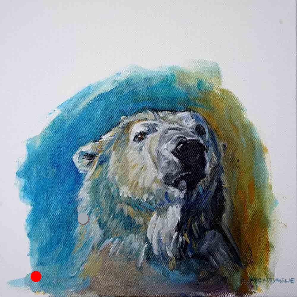 SOLD. Polar Bear Portrait- Oil Study of A Polar Bear Head 3