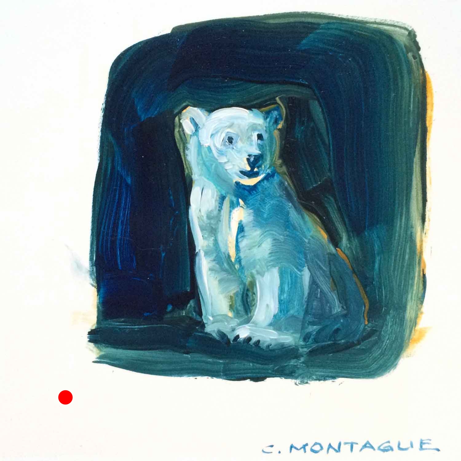 Sold. Polar Bear Cub Painting 4
