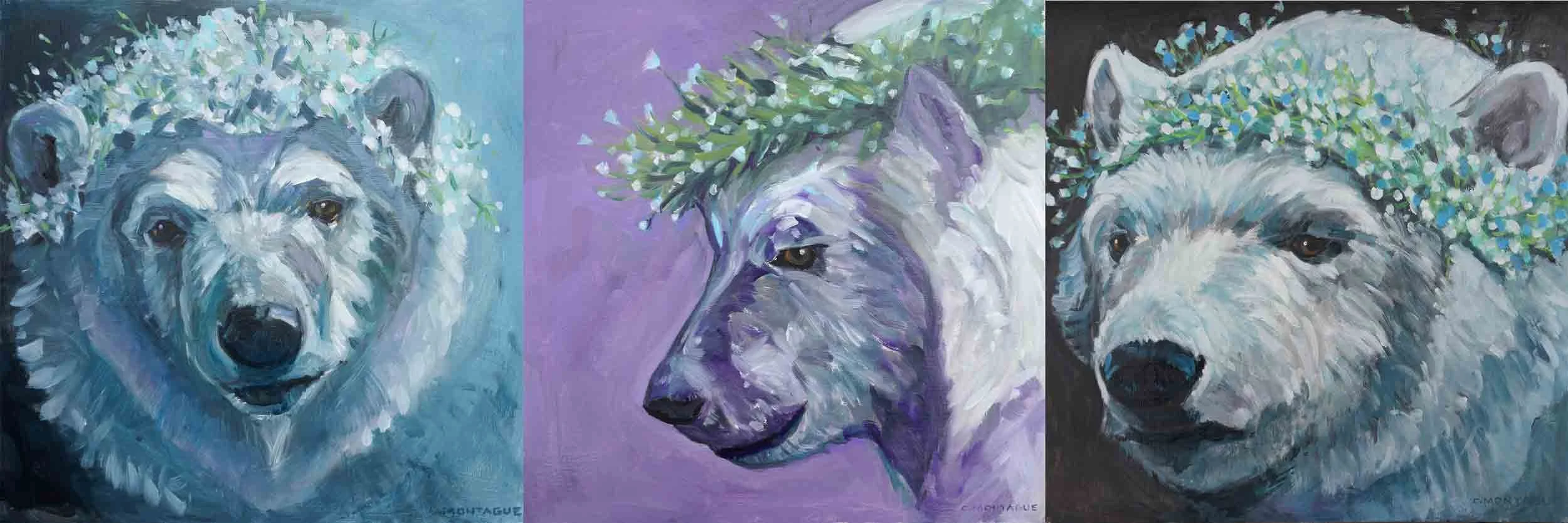 Enhance your walls with charming , beautiful polar bear art of