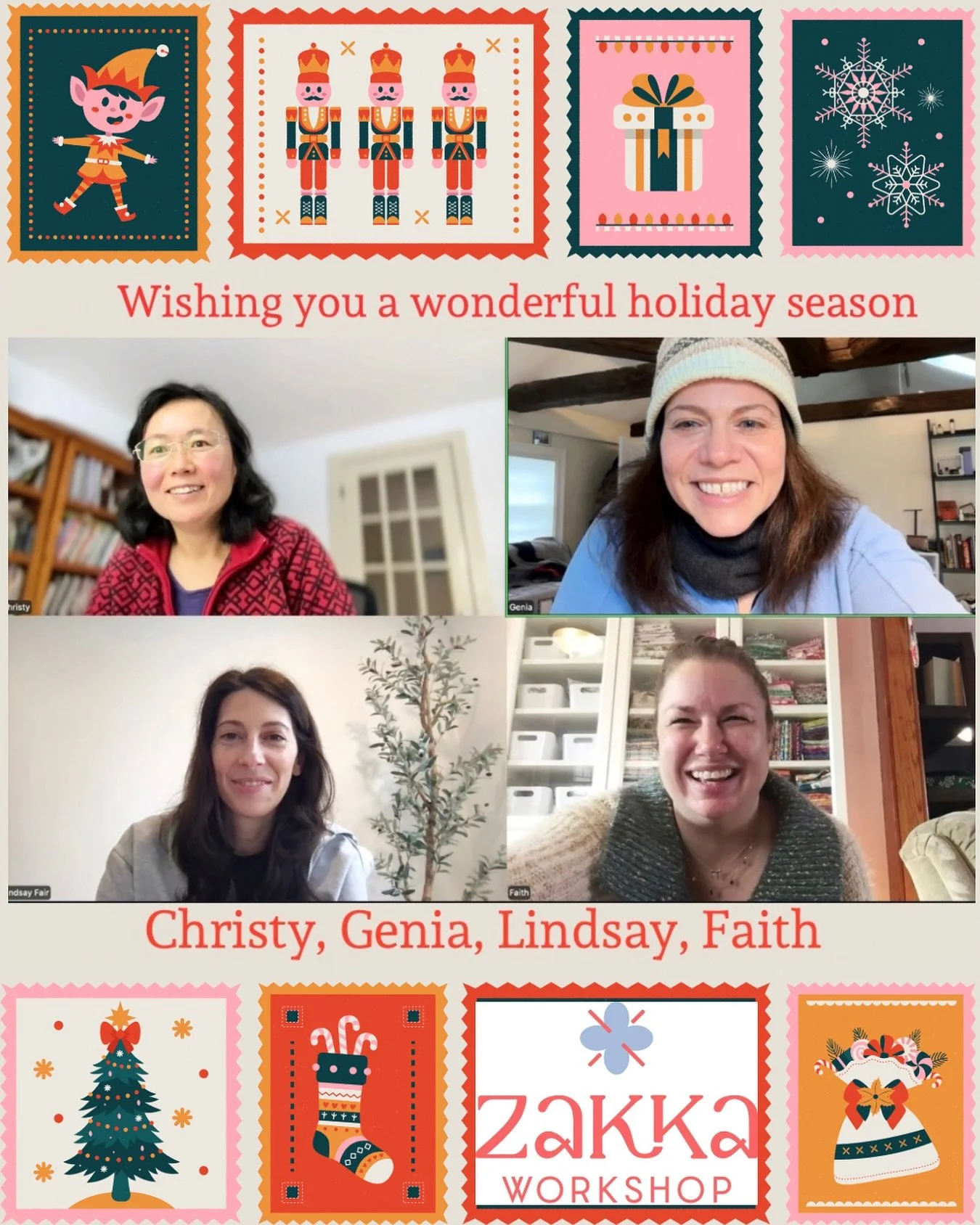 Merry Christmas! Happy New Year! Warmest hugs and deepest thank you&rsquo;s for being a part of Zakka Workshop❤️
.
.
#zakkaworkshop #smallbusiness #womanownedandoperated #girlpower #craftcompany #canvachristmas