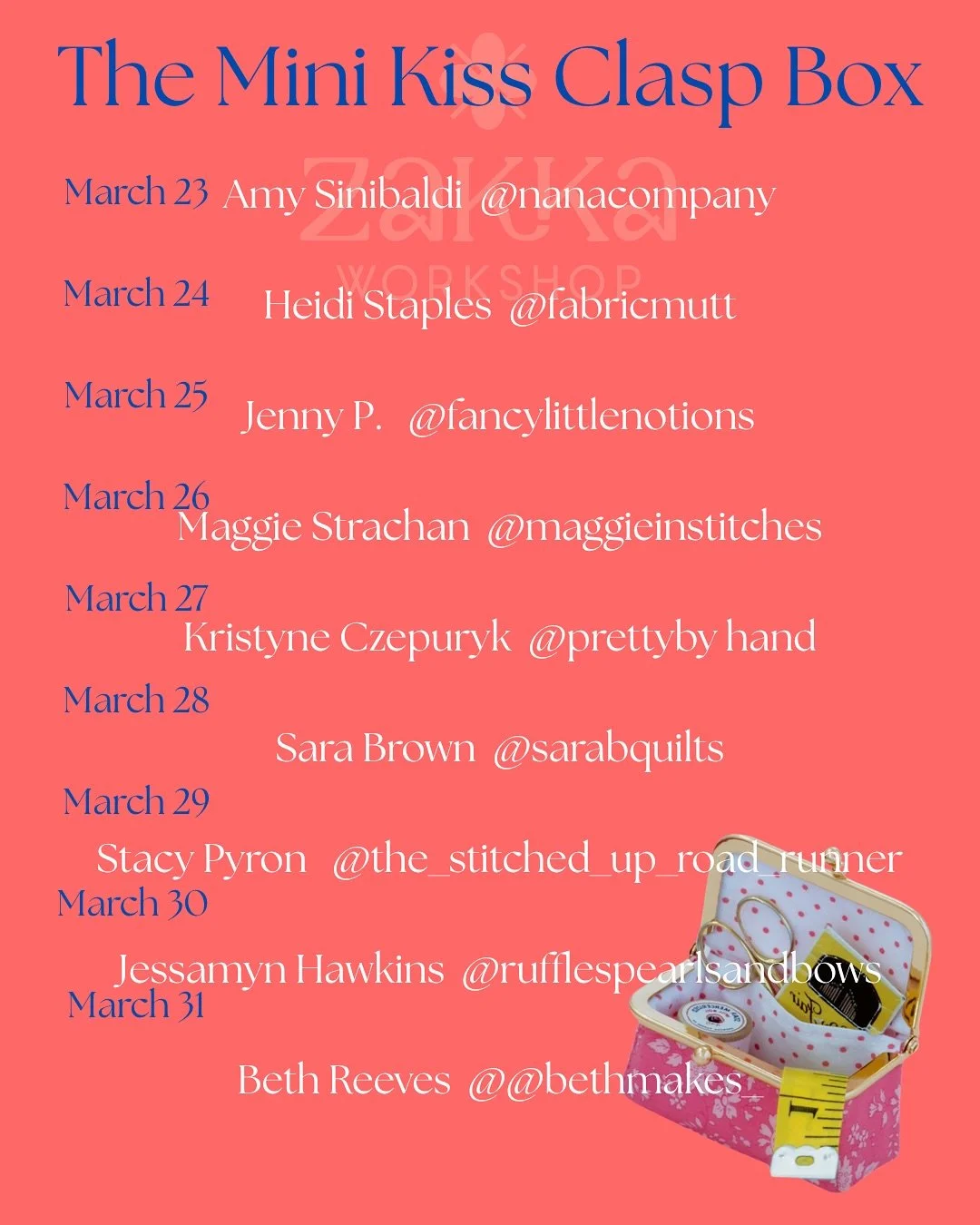 💝Calling all lovers of cute and tiny things!!!💝
We are launching our smallest Kiss Clasp Box in this new *tiny* edition! 
Hint: if you love our mini macarons, then you&rsquo;ll love these too!!
Join us all week long with our wonderful lineup of mak