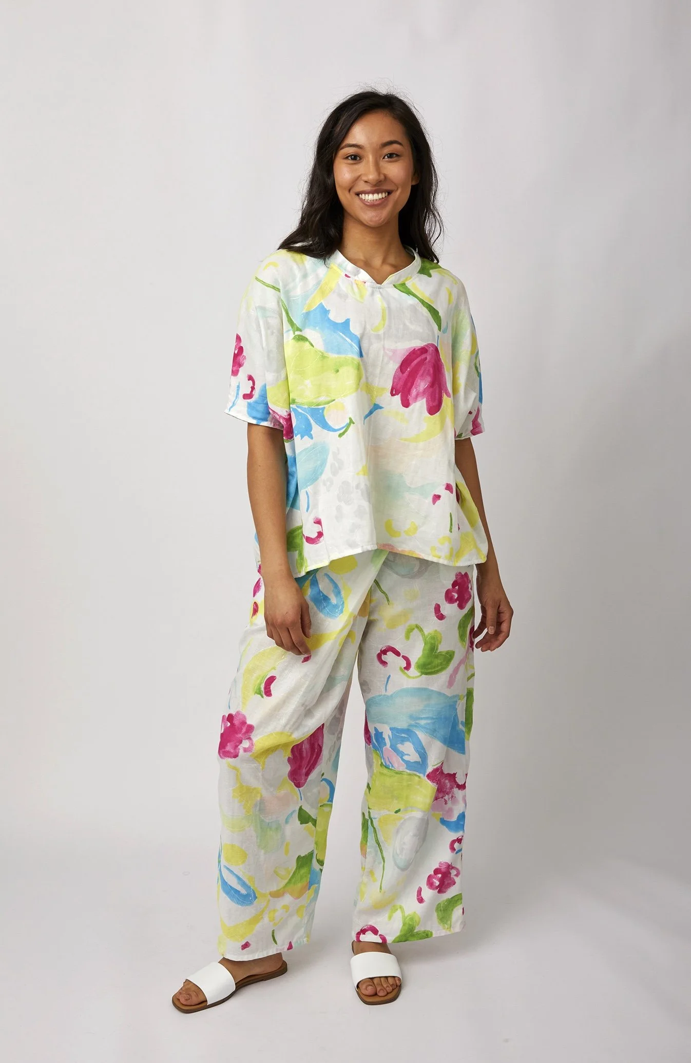ZW4080 Nani Iro Studio Trousers Print Outfit Front.jpg