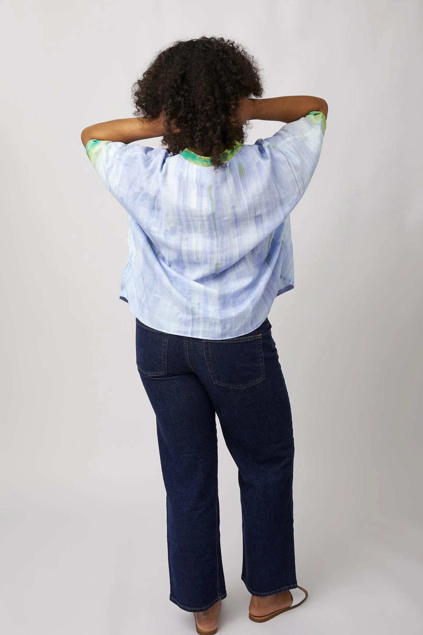 ZW4110 Nani Iro Artist Tunic Shirt with Collar Back 2.jpg