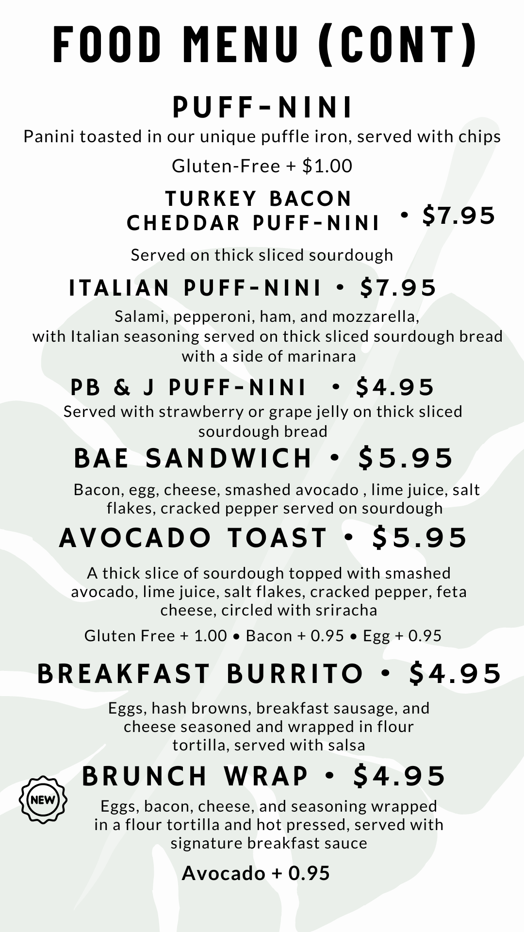 The Coffee Shop Menu — Joplin Greenhouse & The Coffee Shop