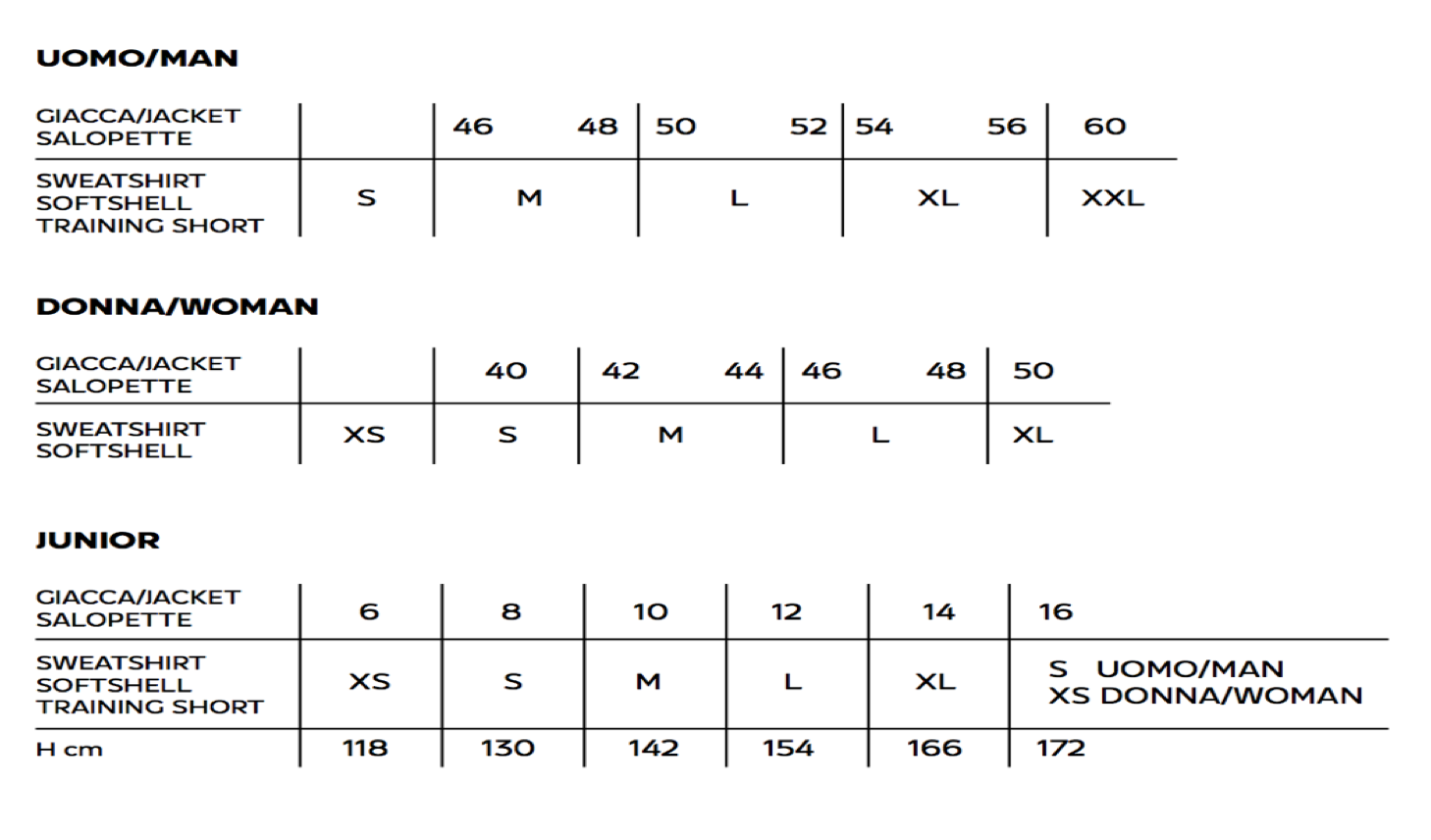 Atc Clothing Size Chart