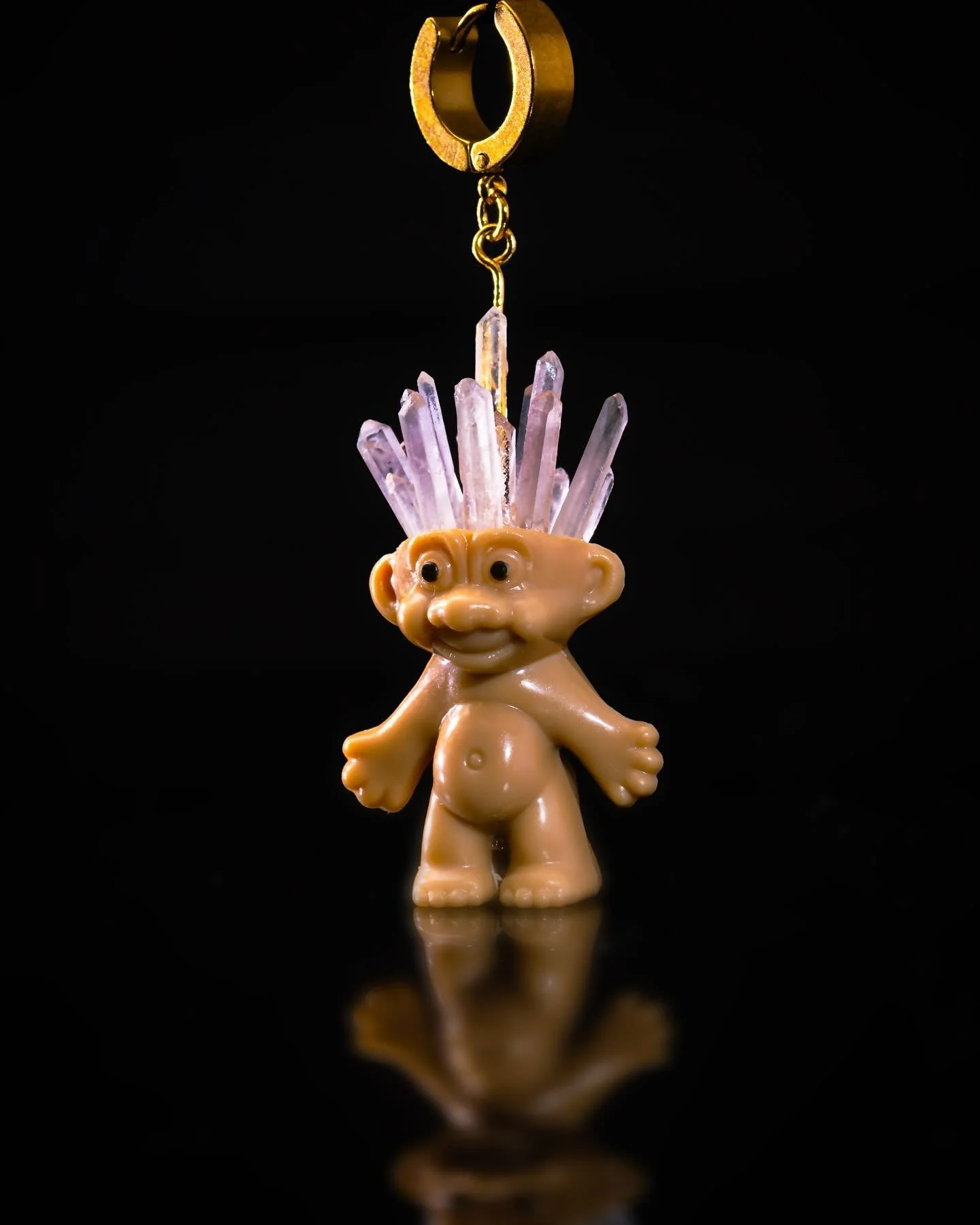 Design update and new glamour shots - the legendary Crystall Beth troll earrings, now sold at the @whitneymuseum store