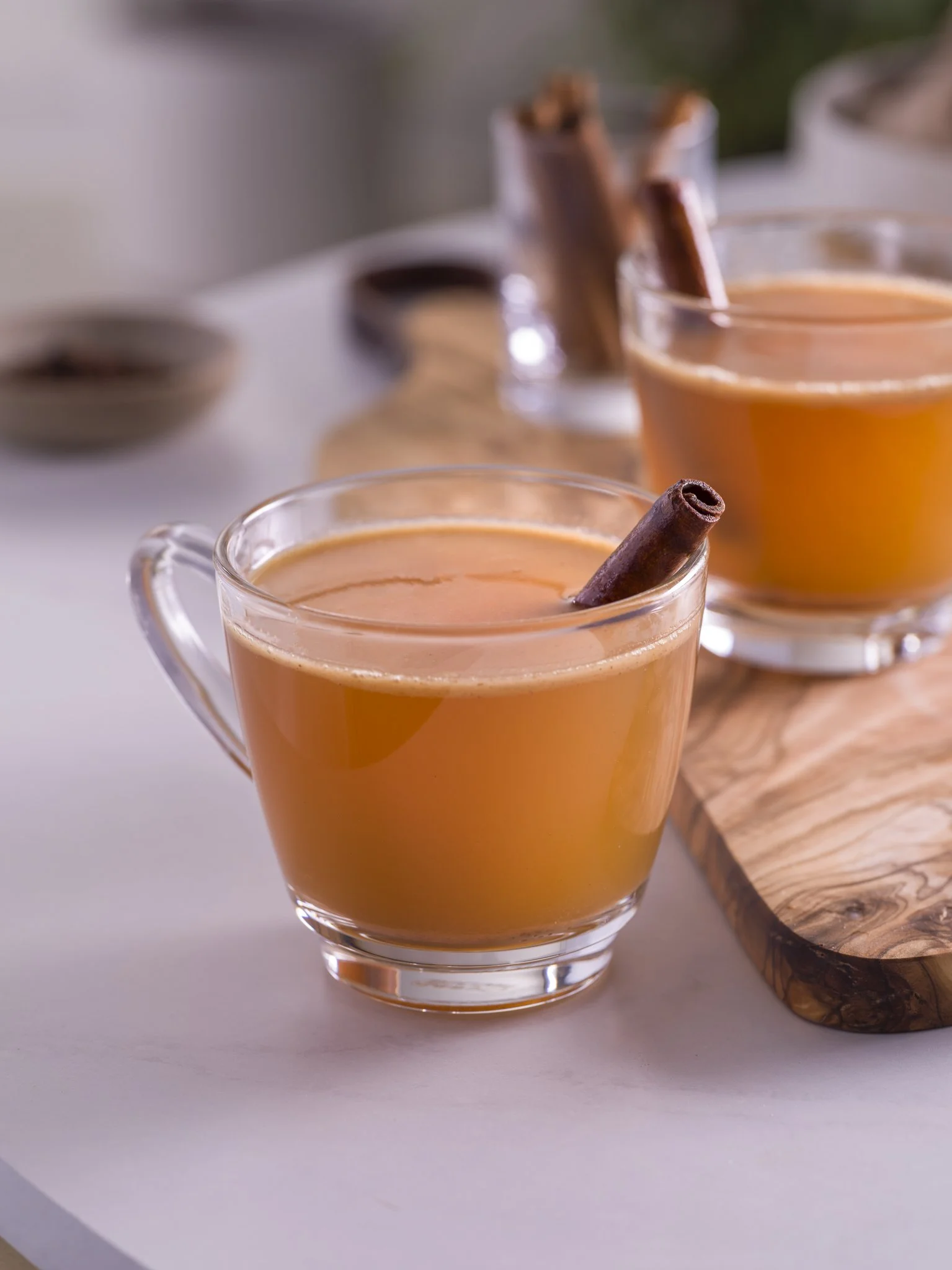 Craft Cocktail Photography of a Hot Buttered Bourbon Cocktail