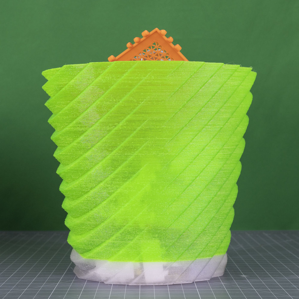 Neon Green Stepped Bin — Make Anything 3D Printing Store
