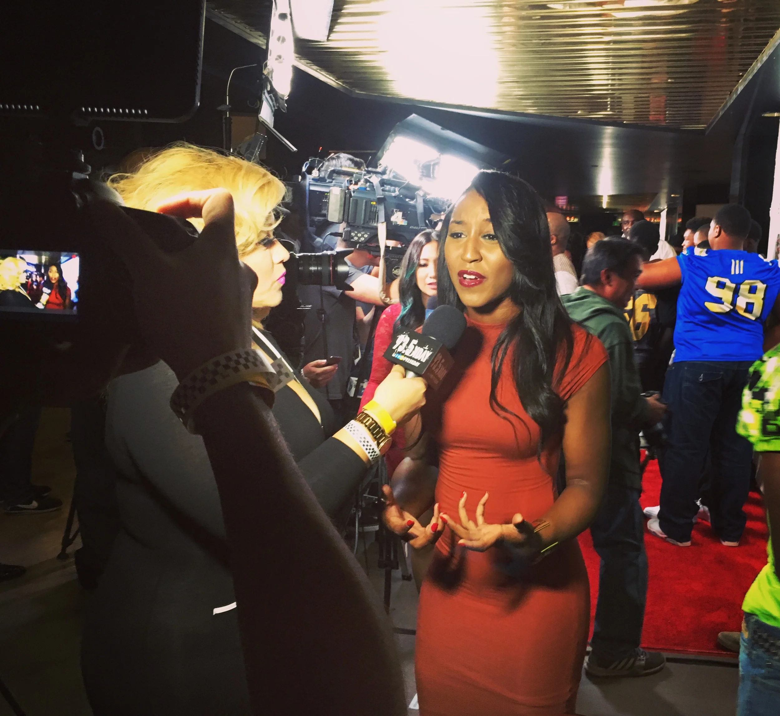 Saleemah E. Knight- Red Carpet Interview with 93.5 KDAY at "Coach Snoop Premiere"