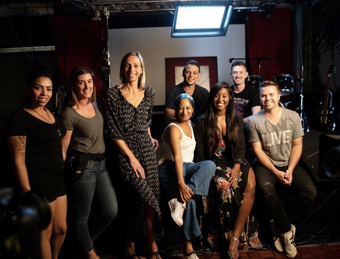 Saleemah E. Knight- On set as a jazz dance expert with the producers and directors of "Uprooted: The Journey of Jazz Dance"