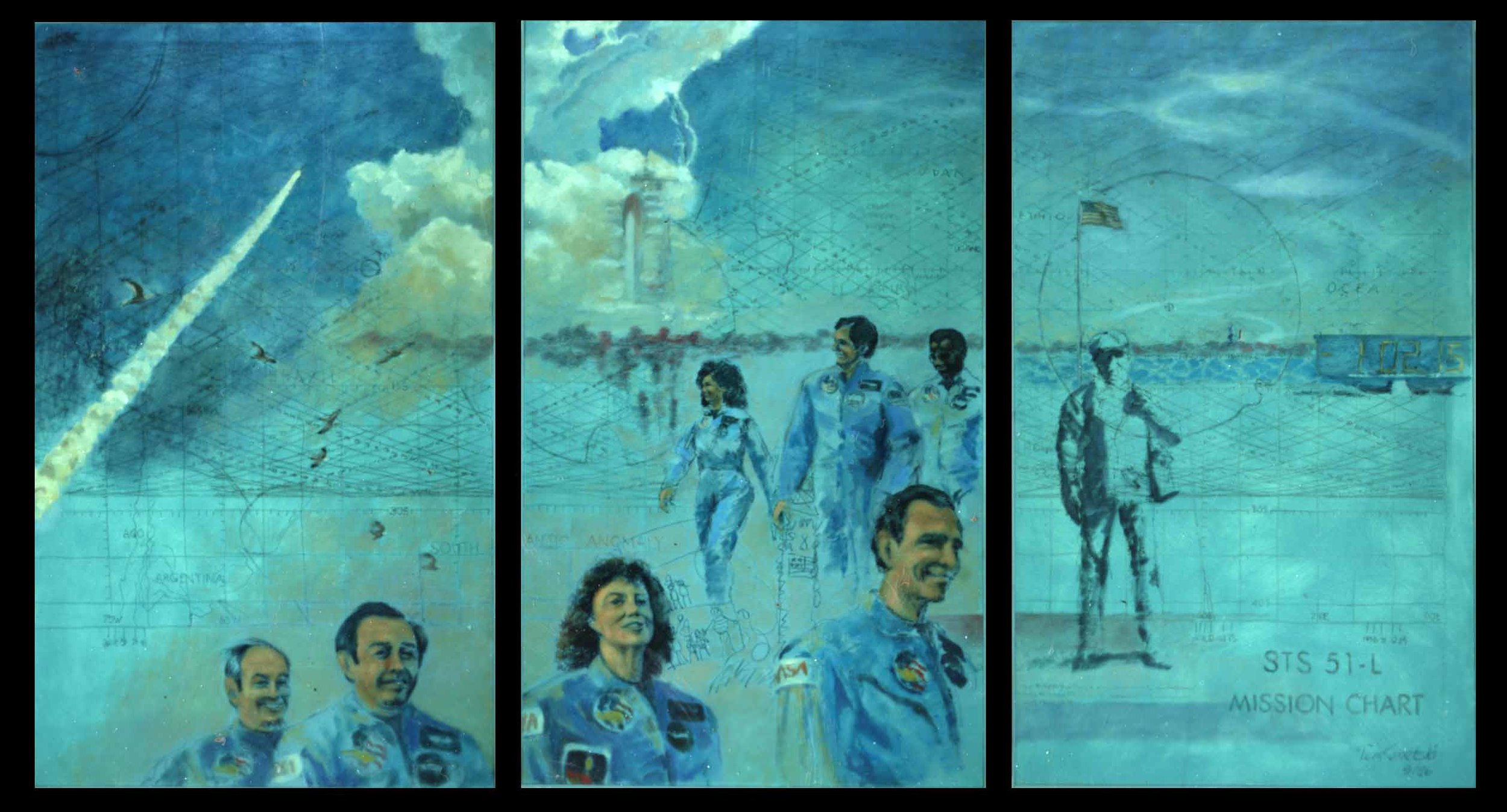Breath, Wind and Vapor, (Challenger Paintings), NASA Art Commission