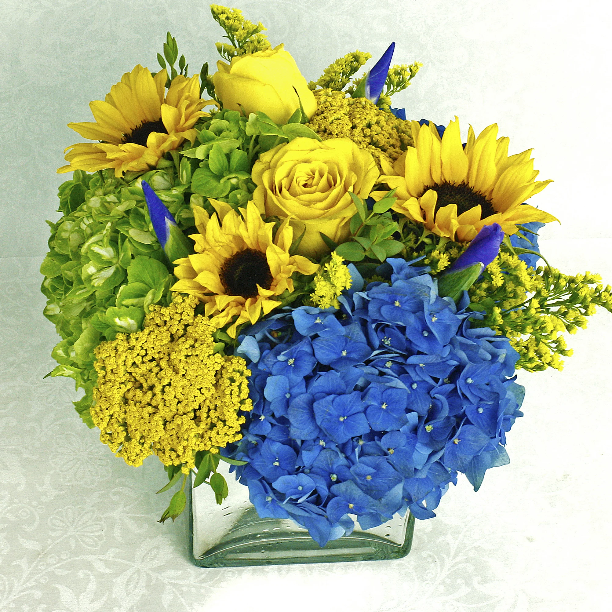 blue yellow and green in silver cube.jpg