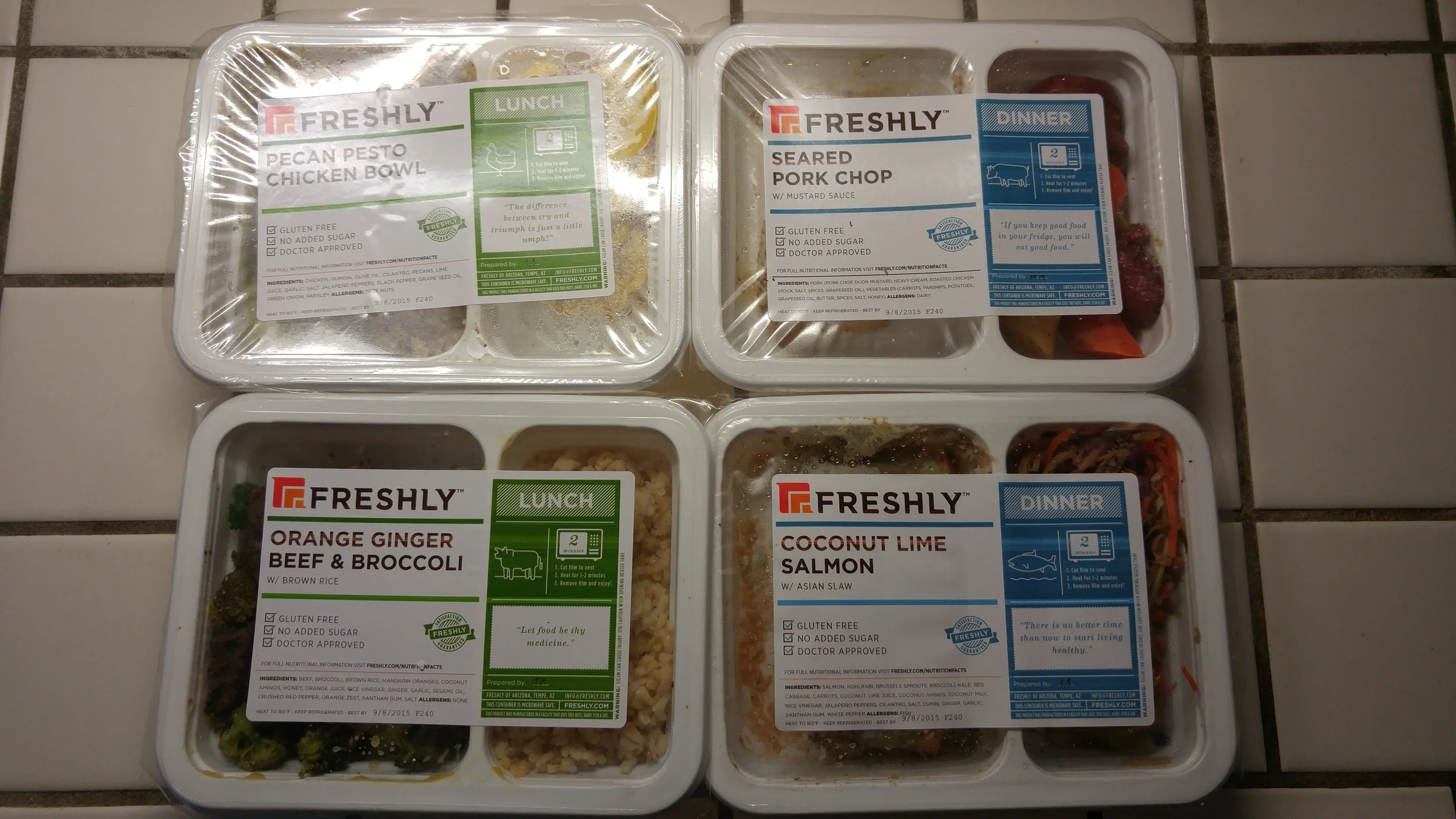 here are four of the six meals - I already ate the other two.